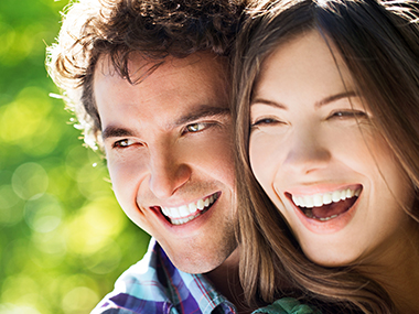 Young couple laughing